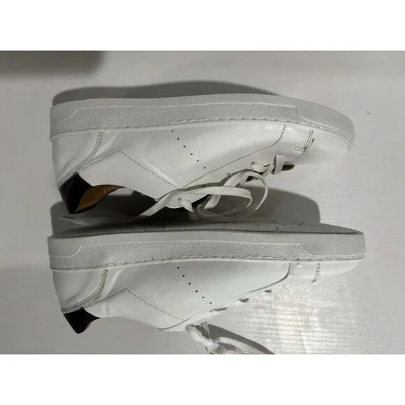 Bruno Magli Mens Lace Up Round Toe Low Top Sneakers White Leather Size 7 - Picture 4 of 11
